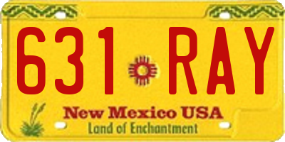 NM license plate 631RAY