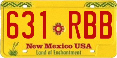 NM license plate 631RBB