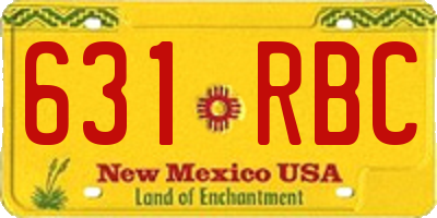 NM license plate 631RBC