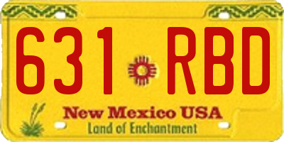 NM license plate 631RBD