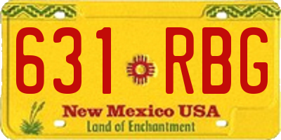 NM license plate 631RBG
