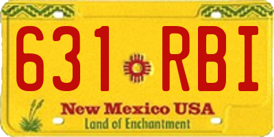 NM license plate 631RBI