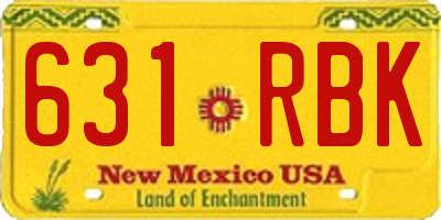 NM license plate 631RBK