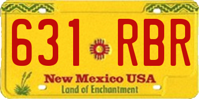 NM license plate 631RBR