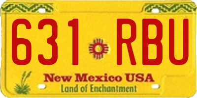 NM license plate 631RBU