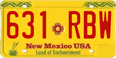 NM license plate 631RBW