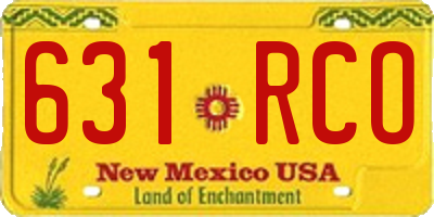 NM license plate 631RCO