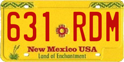 NM license plate 631RDM