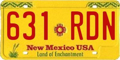 NM license plate 631RDN