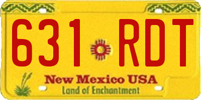 NM license plate 631RDT