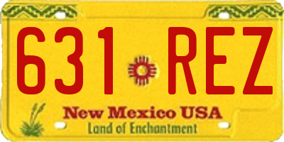 NM license plate 631REZ