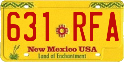 NM license plate 631RFA