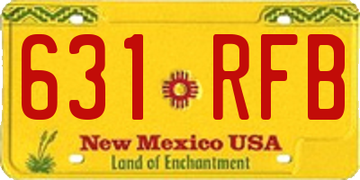 NM license plate 631RFB