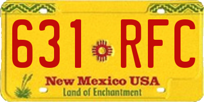 NM license plate 631RFC