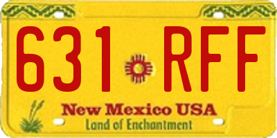 NM license plate 631RFF