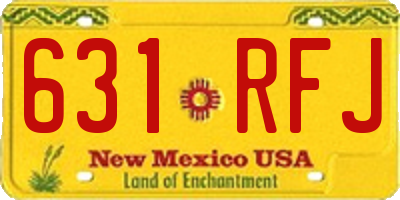 NM license plate 631RFJ