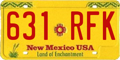 NM license plate 631RFK
