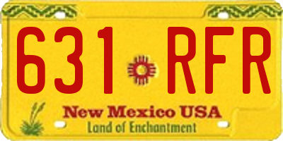 NM license plate 631RFR