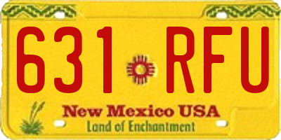 NM license plate 631RFU