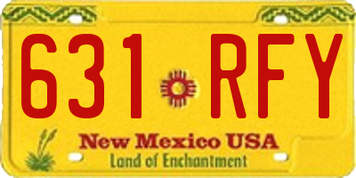 NM license plate 631RFY