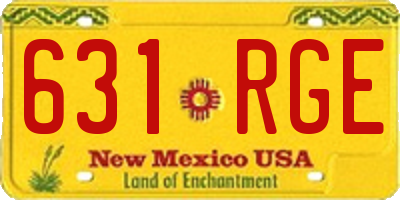 NM license plate 631RGE