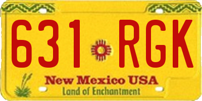 NM license plate 631RGK