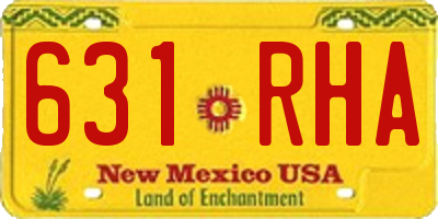 NM license plate 631RHA