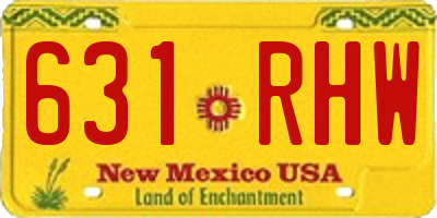 NM license plate 631RHW