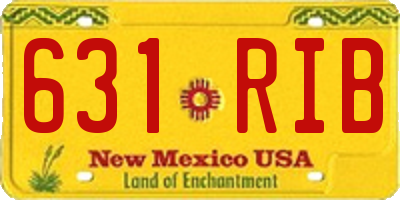 NM license plate 631RIB