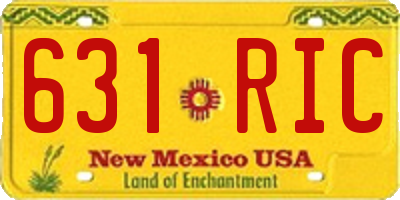 NM license plate 631RIC