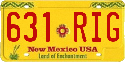 NM license plate 631RIG