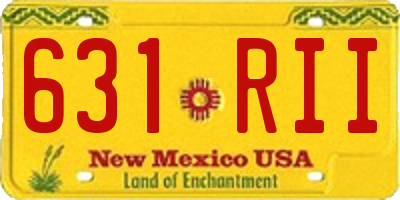 NM license plate 631RII
