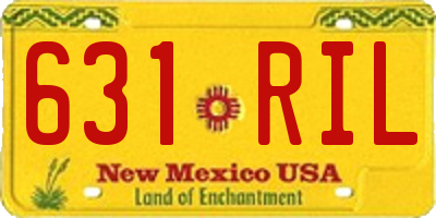 NM license plate 631RIL