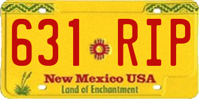 NM license plate 631RIP