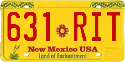 NM license plate 631RIT