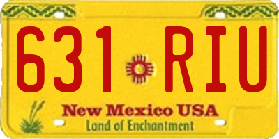 NM license plate 631RIU