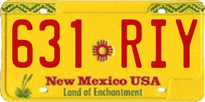 NM license plate 631RIY