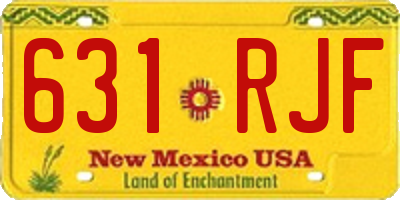 NM license plate 631RJF