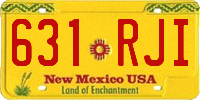 NM license plate 631RJI
