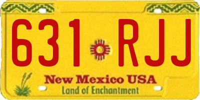 NM license plate 631RJJ