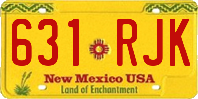 NM license plate 631RJK