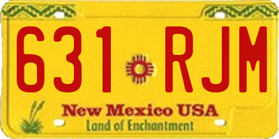 NM license plate 631RJM