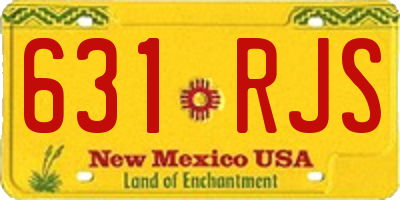 NM license plate 631RJS