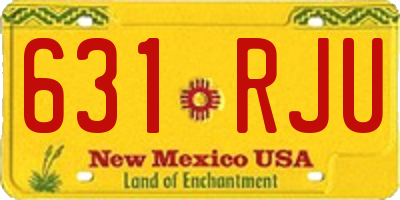 NM license plate 631RJU