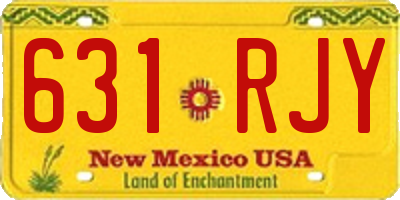 NM license plate 631RJY