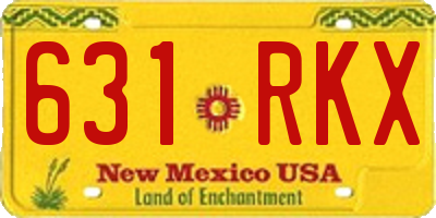 NM license plate 631RKX