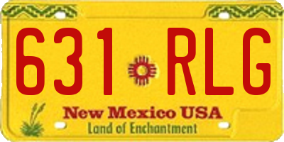 NM license plate 631RLG