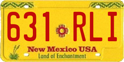 NM license plate 631RLI