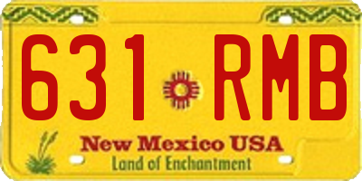 NM license plate 631RMB