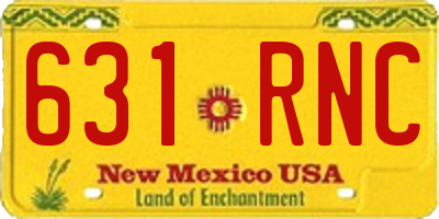 NM license plate 631RNC